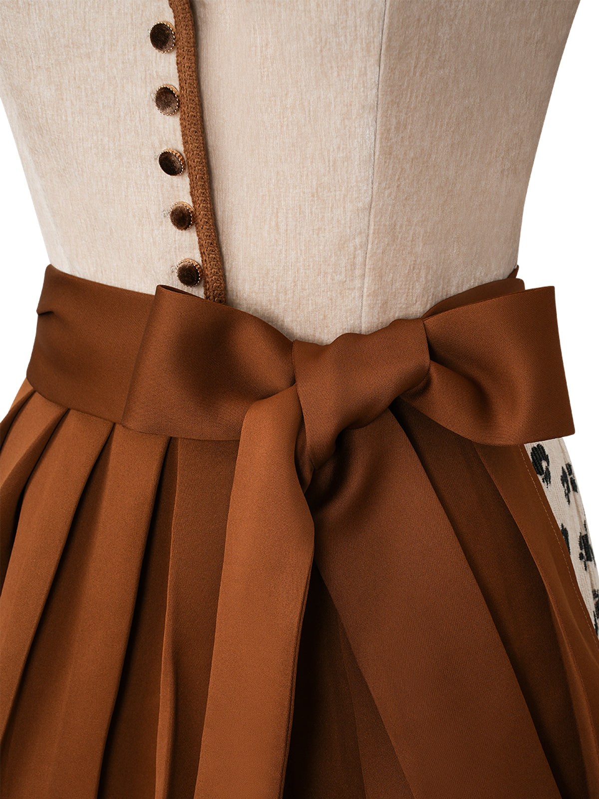 Braun Gerader Ausschnitt Floralem Muster Dirndl Mariella